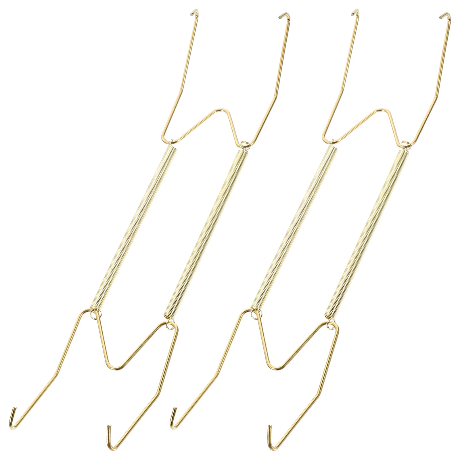 

2 Pcs Invisible Spring Hanging Hook Plate Stand Holders for Wall Display Adhesive Hanger Copper Alloy Hangers