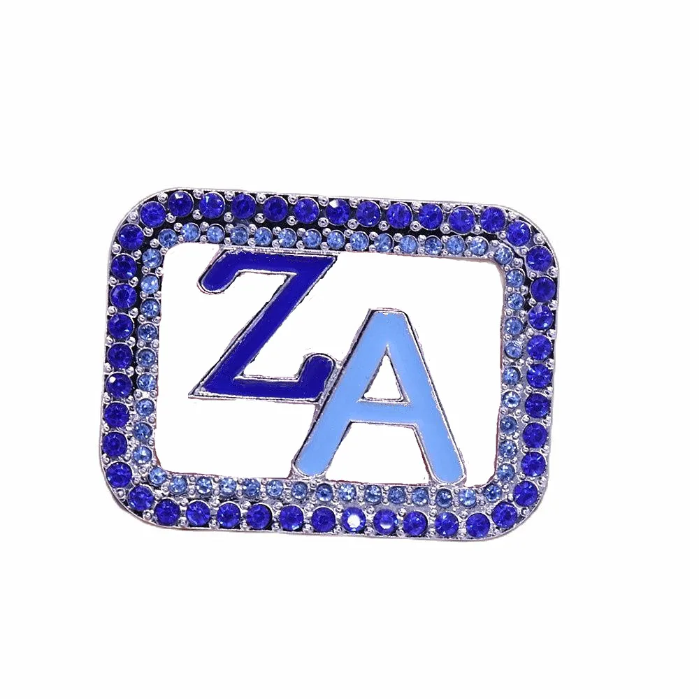 

New Arrival Metal Shiny Crystal Diamond Greek Letters Sorority Club ZETA Amicae Pin Girl Soror ZA Brooches