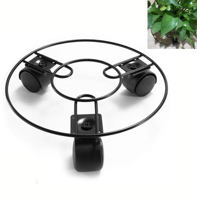 

2pcs/Set Flower Pot Base With Pulley Balcony Roller Flower Pot Tray Garden Plant Flower Pot Holder Moving Flower Pot Holder