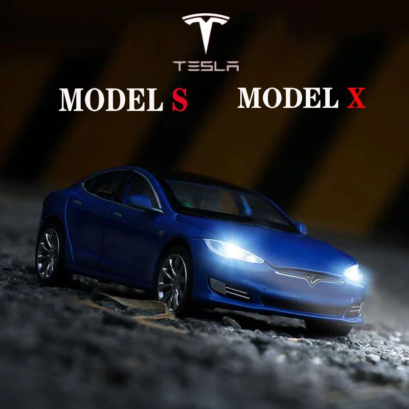 

Free Shipping new 1:32 Alloy Car Tesla Model S MODEL3 Model X Metal Model Car Six-Door Sound And Light Pull Back Toy Car Gift