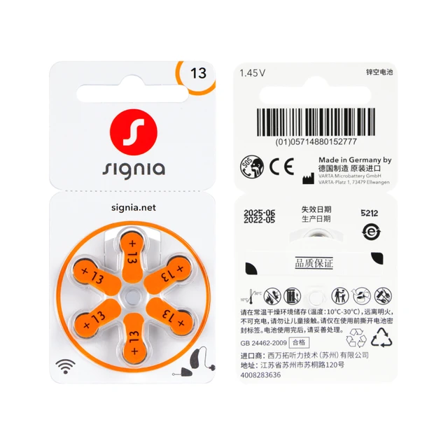 Batterie Acustici 120 Pezzi In Blister Batterie Per Apparecchi Acustici Siemens Signia - 120 Pezzi Formato 10 (gialle) P10MF, Confezione Da 20 Blister Da 6 Batterie Protesi Acustiche - Foto 9