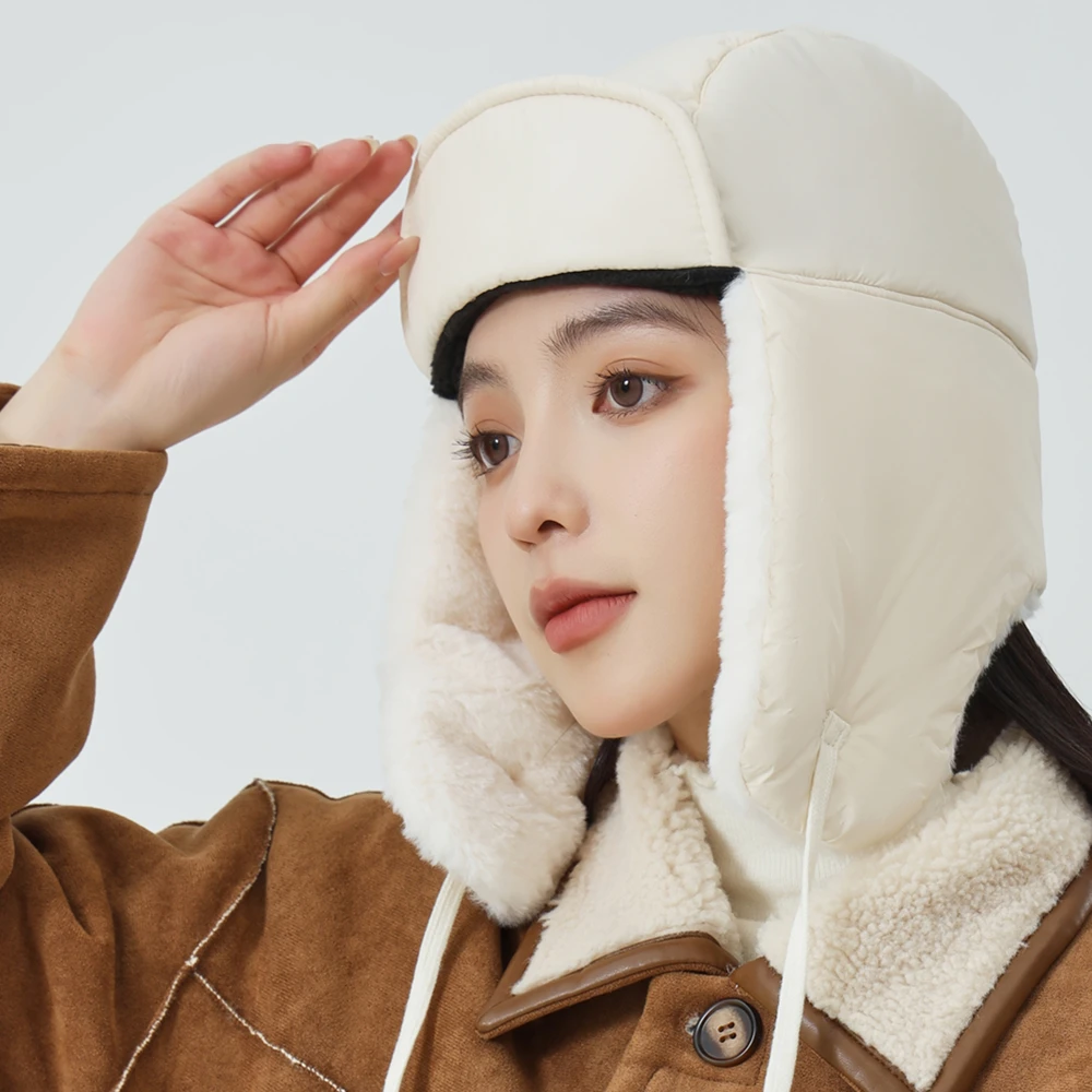 New Style Fashion Women Bomber Hat Winter Warm Plush Fur Cap Pilot Style Caps For Women Windproof And Cold Resistant Hat