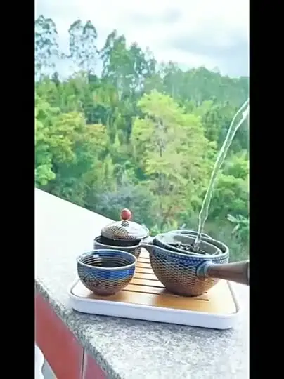 Китайский чайный набор из черной керамики Fujian