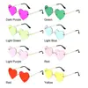 Accessories Hippie Costume Party Rimless Heart Sunglasses Pink Hippie Sunglasses Metal Sun Glasses Heart-Shaped 6