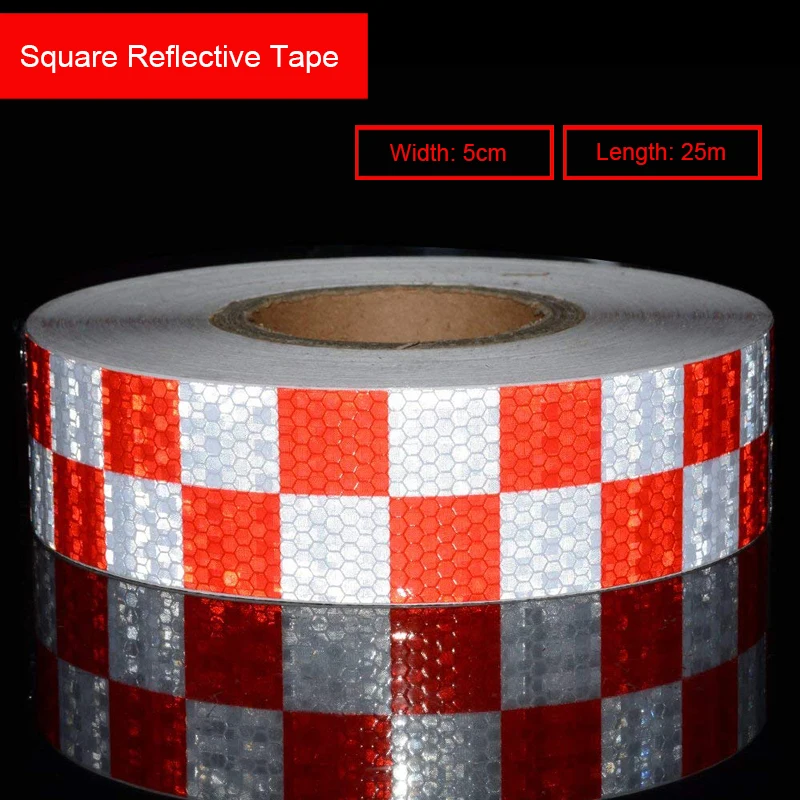 

5CMX25M/Roll Square Marking Truck Car Reflective Safety Warning Conspicuity Sticker Tape Water-resistant High Stickiness