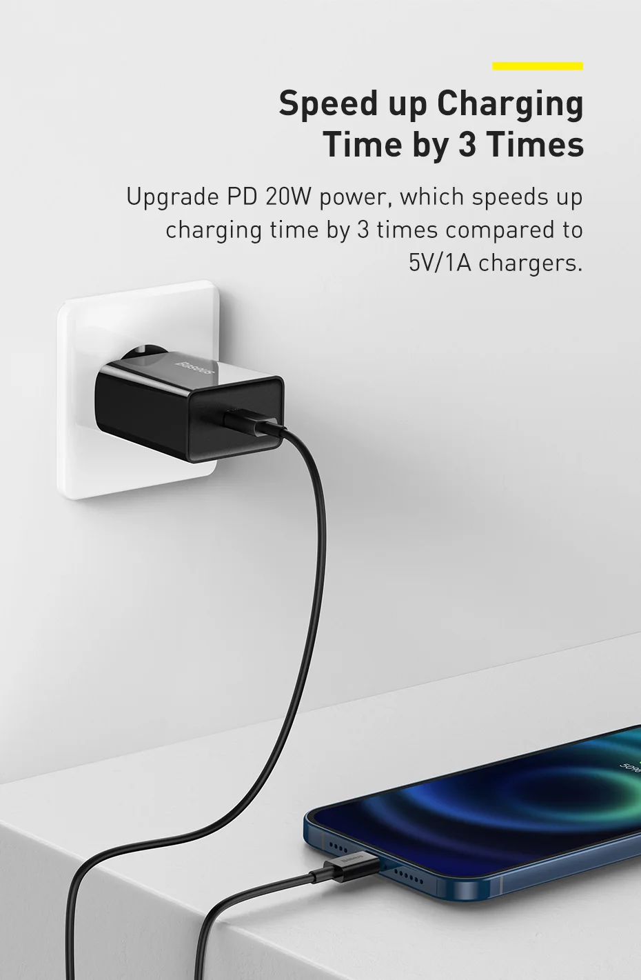 20W Quick Charge QC 3.0 PD USB C Fast Charger Type C Charger for iPhone 15 14 13
