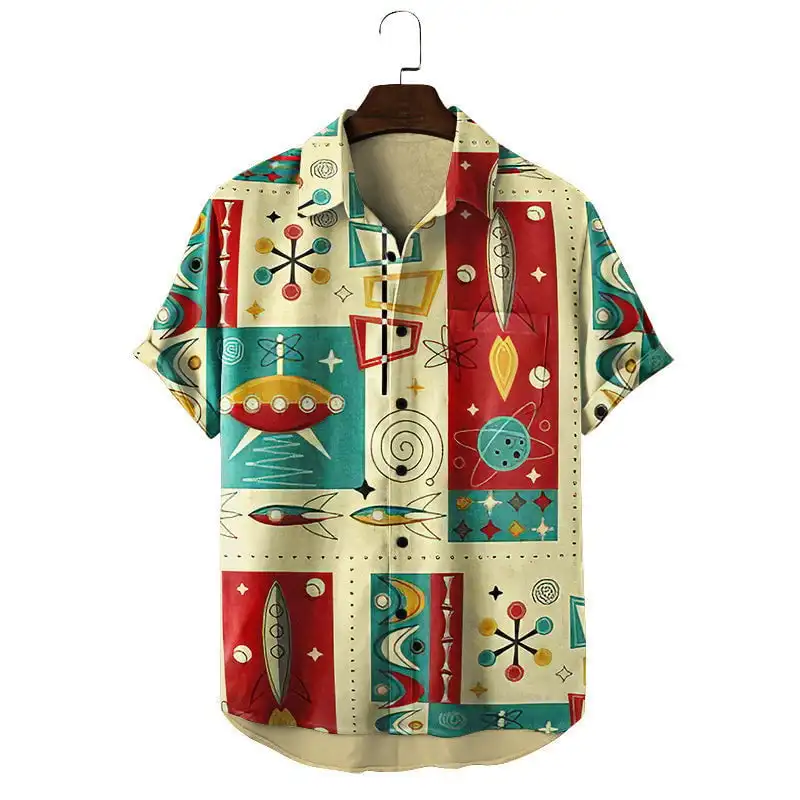 

Cotton Blends Short Sleeve Party Shirts & Tops men-s-top Style 16