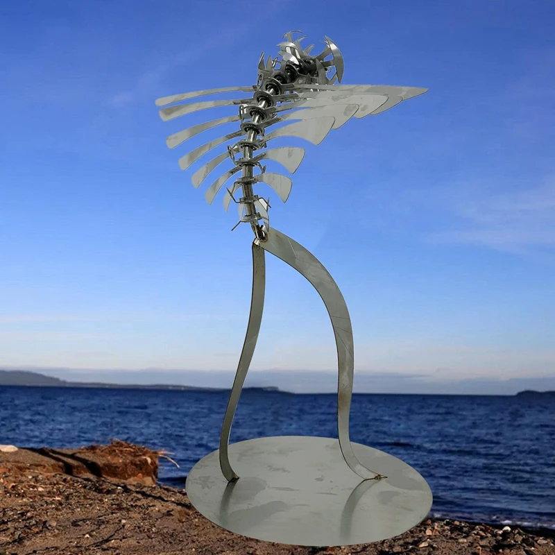 Hot Yo-Mulino A Vento Rotante In Metallo Unico E Magico Mulino A Vento Umanoide Esterno Wind Spinner Yard Patio Lawn Garden Decoration