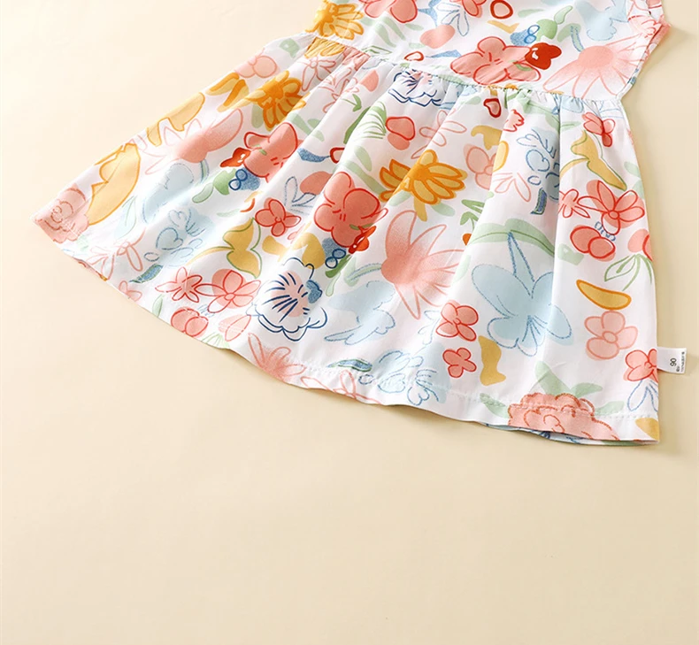 18M-7T summer children kids girls fashion cute thin short sleeve dress