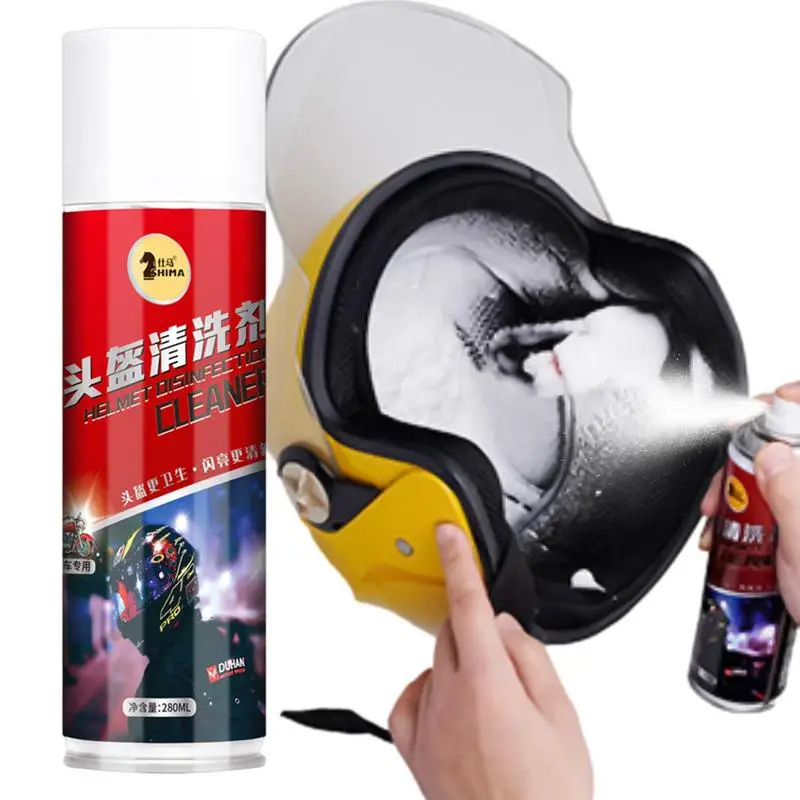 thumbnail image 1 of Espuma limpiadora multiusos para el cuidado de cascos de motocicletas, cuidado de pulido y protección de automóviles, spray esterilizante para limpieza en seco y enjuague gratuito, 1 of 4