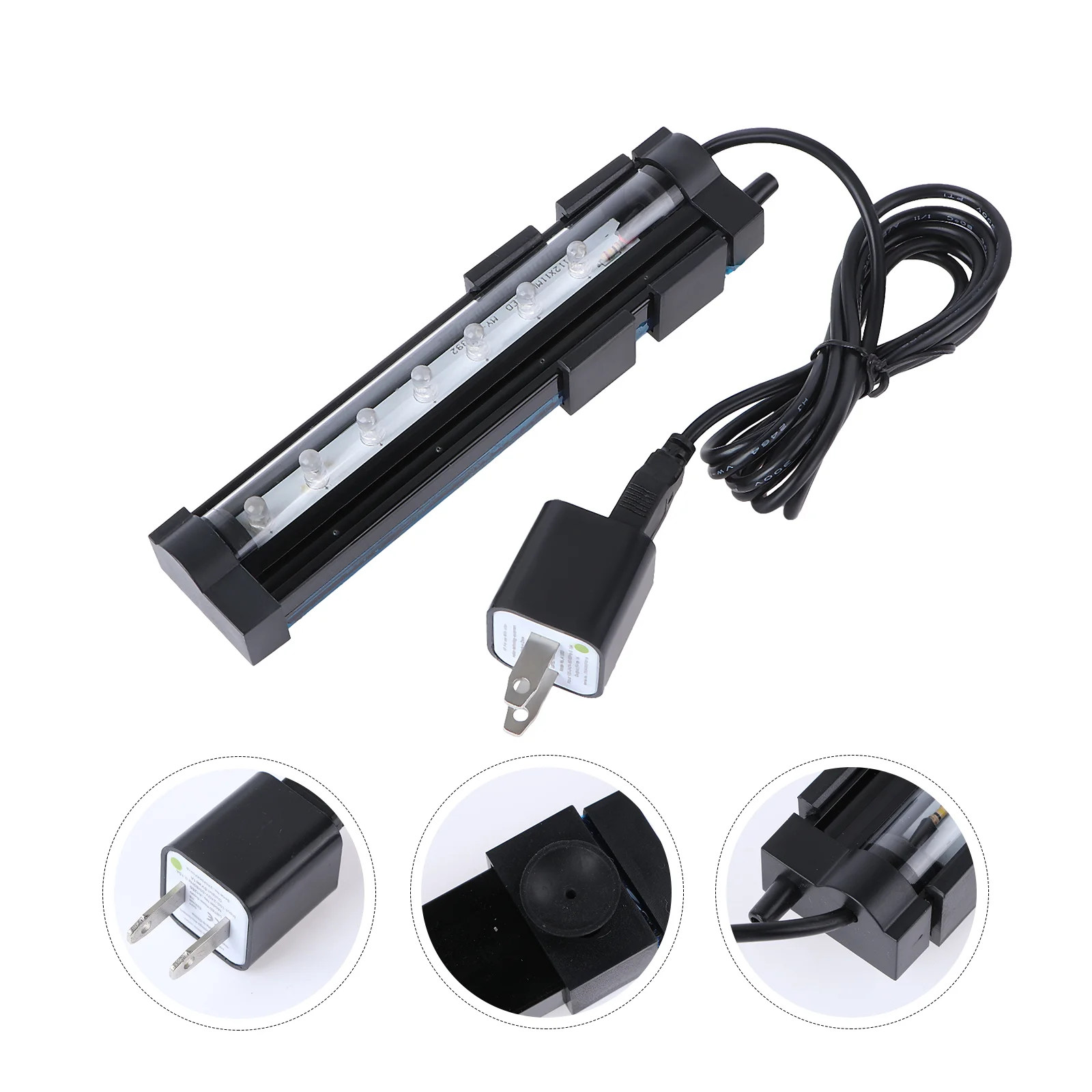 

Aquarium Color Changing Bubble Lamp LED Diving Lamp Fish Tank Lamp DB-15 with US Plug Black