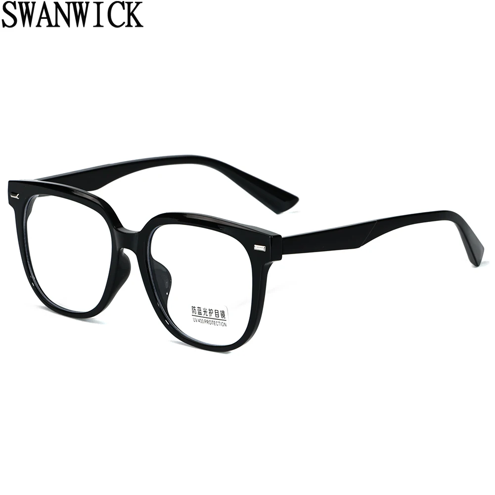 

Мужские и женские квадратные очки Swanwick, блокирующие синий цвет, оправа для очков с прозрачными линзами, цвет коричневый/зеленый, TR90