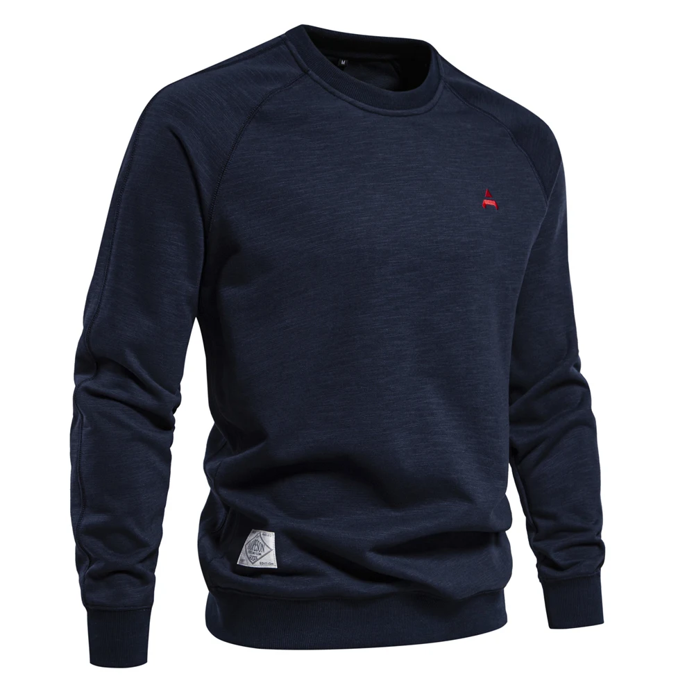 thumbnail image 1 of 2024 Nueva sudadera de mezcla de algodón de primavera para hombres, jersey de cuello redondo con diseño deportivo informal para hombres, 1 of 5