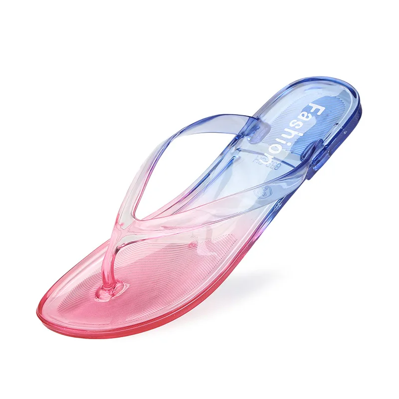 

Flip Flops Women Casual Flat Slipper Sandals Gradient Colors Jelly Beach Slides Female Flipflop Lady Shoes 2023