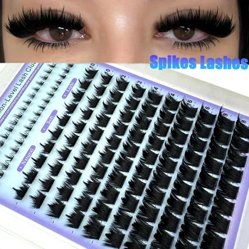 Wispy Lash Clusters with Spikes Salon-Like Eyelash Clusters DIY D Curve Cluster Eyelash Extensions Full Spiky Individual Lashes 1