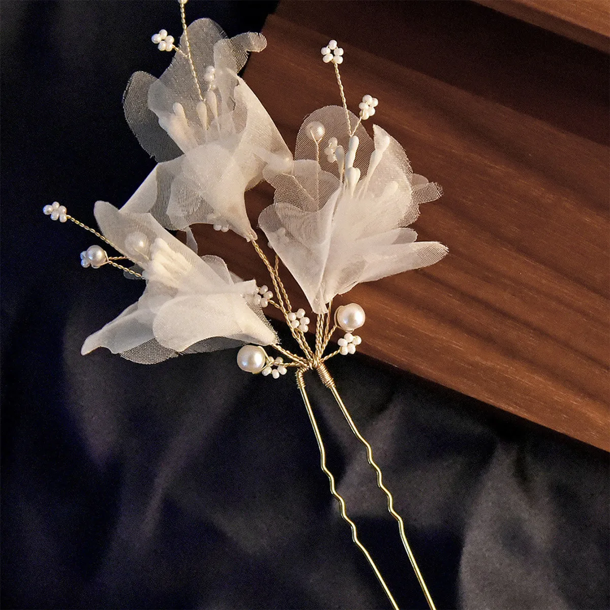 3D Flower Hairpin U Shaped Hair Pins Clips Floral Headpiecs for Women Girls Bride Wedding Party Headwear Hair Jewelry jewelry accessories,hair accessory,hair clip,hair headdress,bridal headwear,pearl hairpins