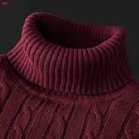 Men's High Collar Knitted Thick Cotton Velvet Warm Innerwear Casual Sporty Style Winter Essential Comfortable Knitwear