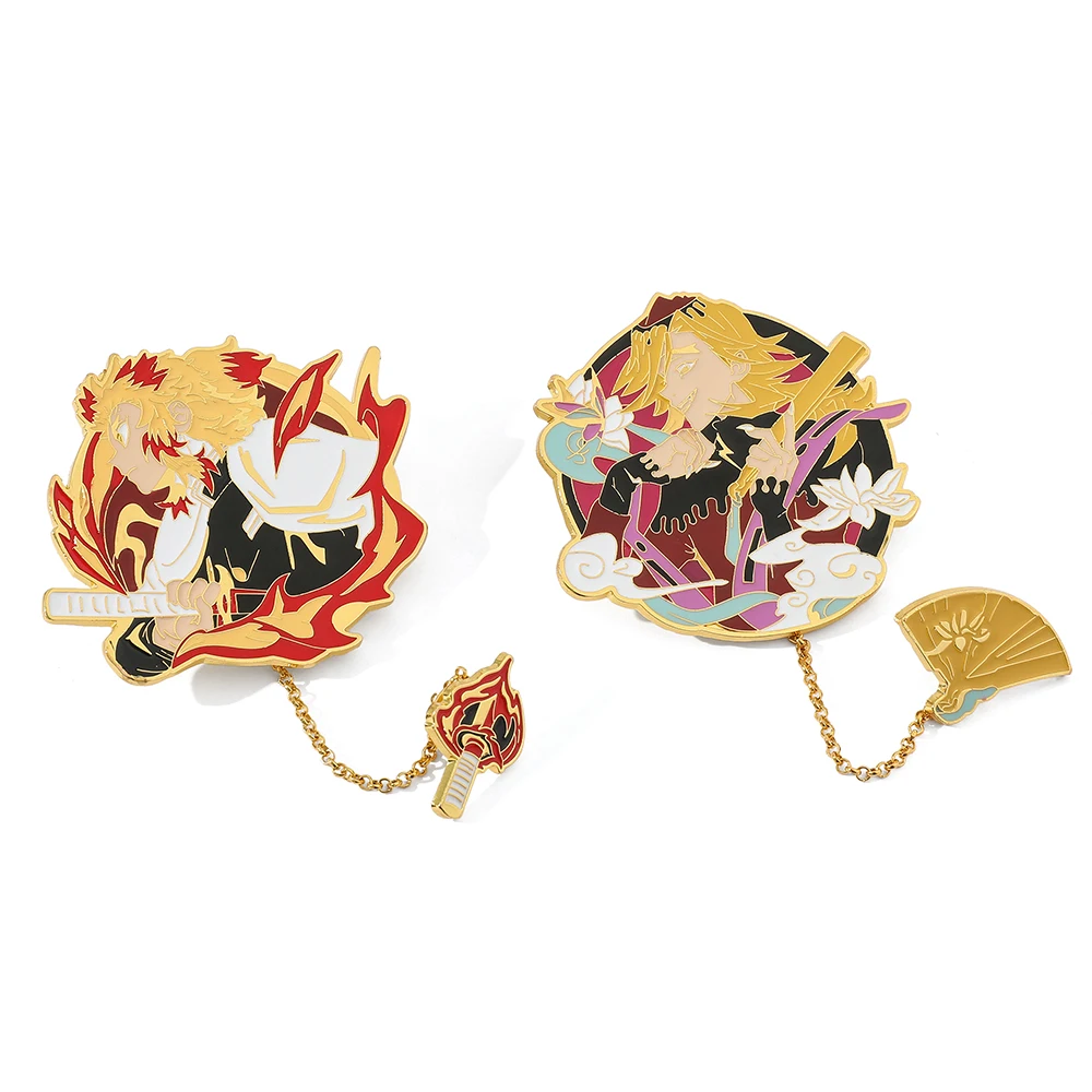 Anime Demon Slayer Kimetsu No Yaiba Enamel Pins Metal Cartoon Brooch  Backpack Hat Bag Collar Lapel Badges Fashion Jewelry Gifts - Brooches -  AliExpress