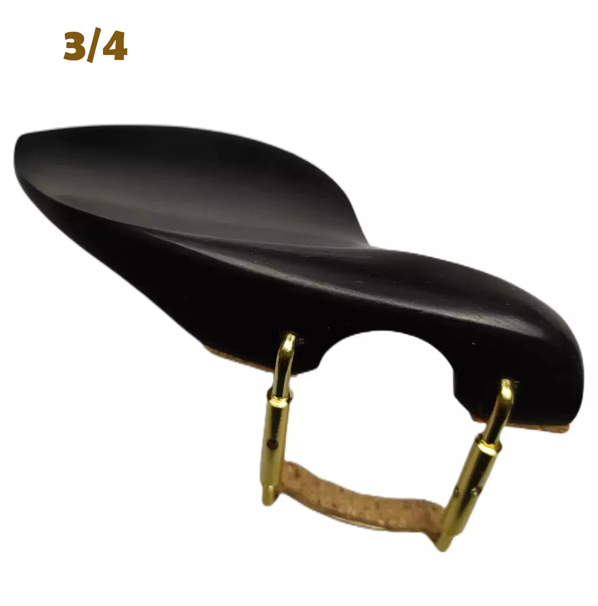 Adjustable Ebony Jujube Wood Violin Chinrest with Metal Clamp and Cork Padding