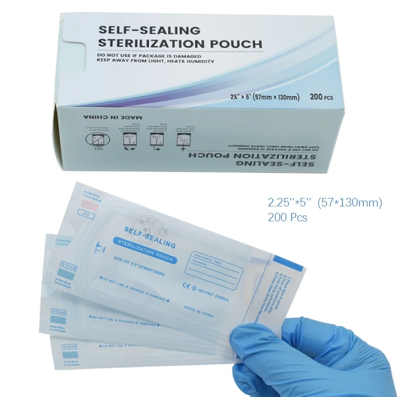 200 Disposable Dental Self-Sealing Sterilization Pouches - Assorted Sizes Available