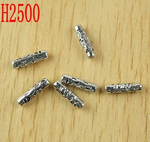 

30pcs Tibetan silver long tube spacer beads h2500