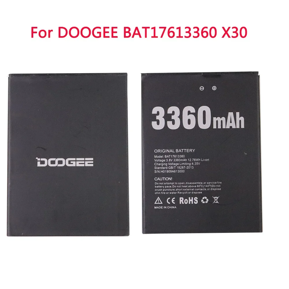 

100% High Quality BAT17613360 Battery For DOOGEE BAT17613360 X30 Battery X30 5.5inch 3360mAh Mobile Phone Batteries