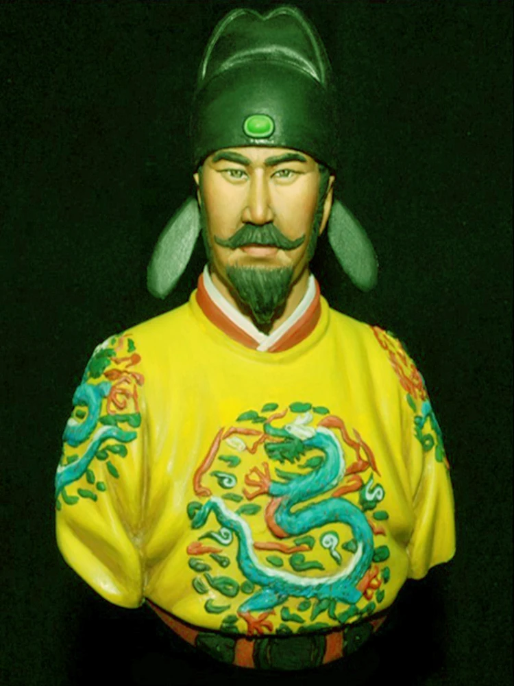 Unmontierte 1/10 antike Offizier Kaiser von TANG Soldat BUST Harzfigur Miniaturmodellbausätze Unbemalt