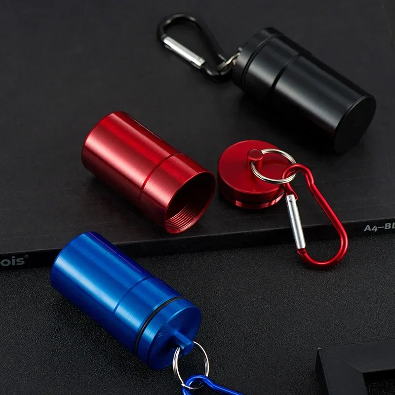 Portable Ashtray 1Pcs Portable Pocket Ashtray with Lid Aluminum Storage Tube Holder Windproof Cigarettes Ashtray with Keychain Ash Tray Outdoor