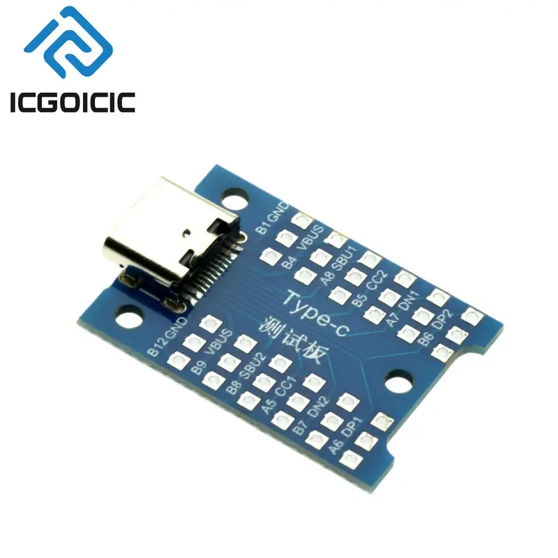 1-50pcs USB Type-C Breakout Board – All Pins Exposed, VBUS GND DP DN CC SBU, for Charging & Data Debugging, DIY Electronics image 4