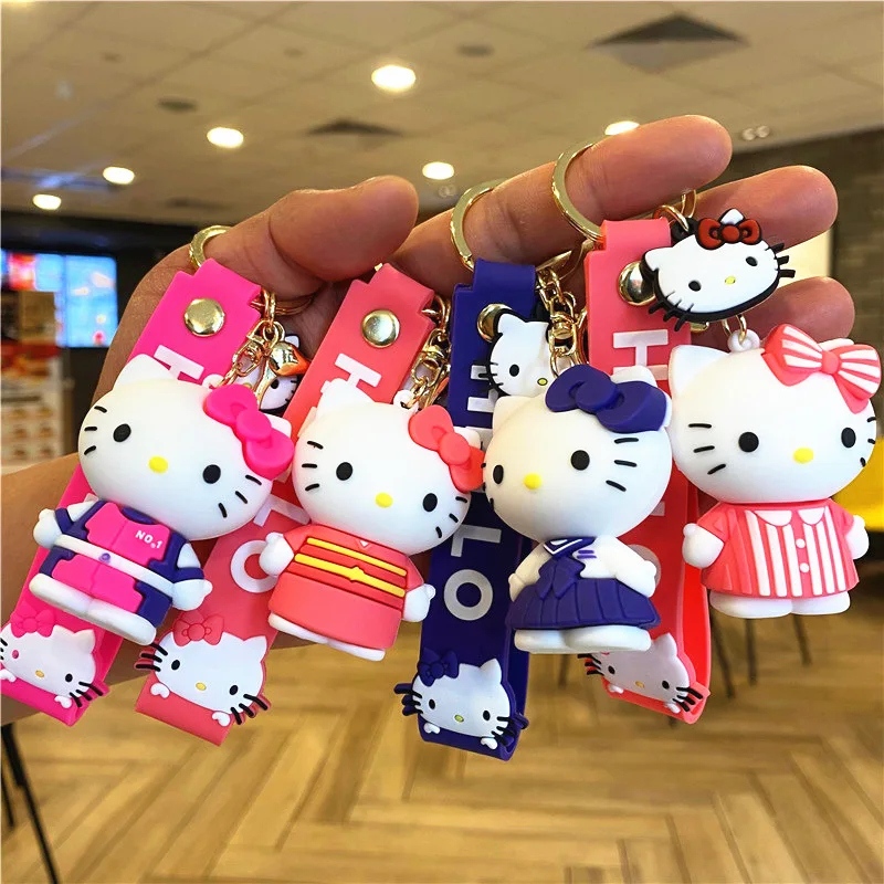 

Kawaii Sanrio Keychain Hello Kitty Cute Anime Cartoon Hello Kitty Stuff Pvc Pendant for Women Bag Backpack Decor Festival Gift