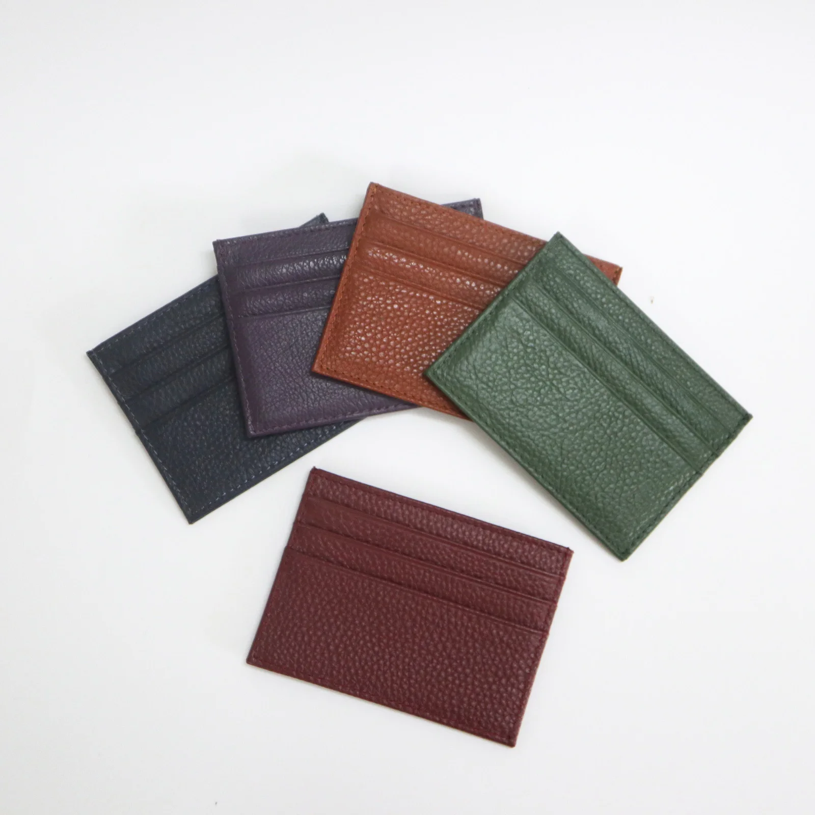 Personalized Genuine Leather Card Holder – Custom Initial Slim Wallet & Monogrammed Name Case