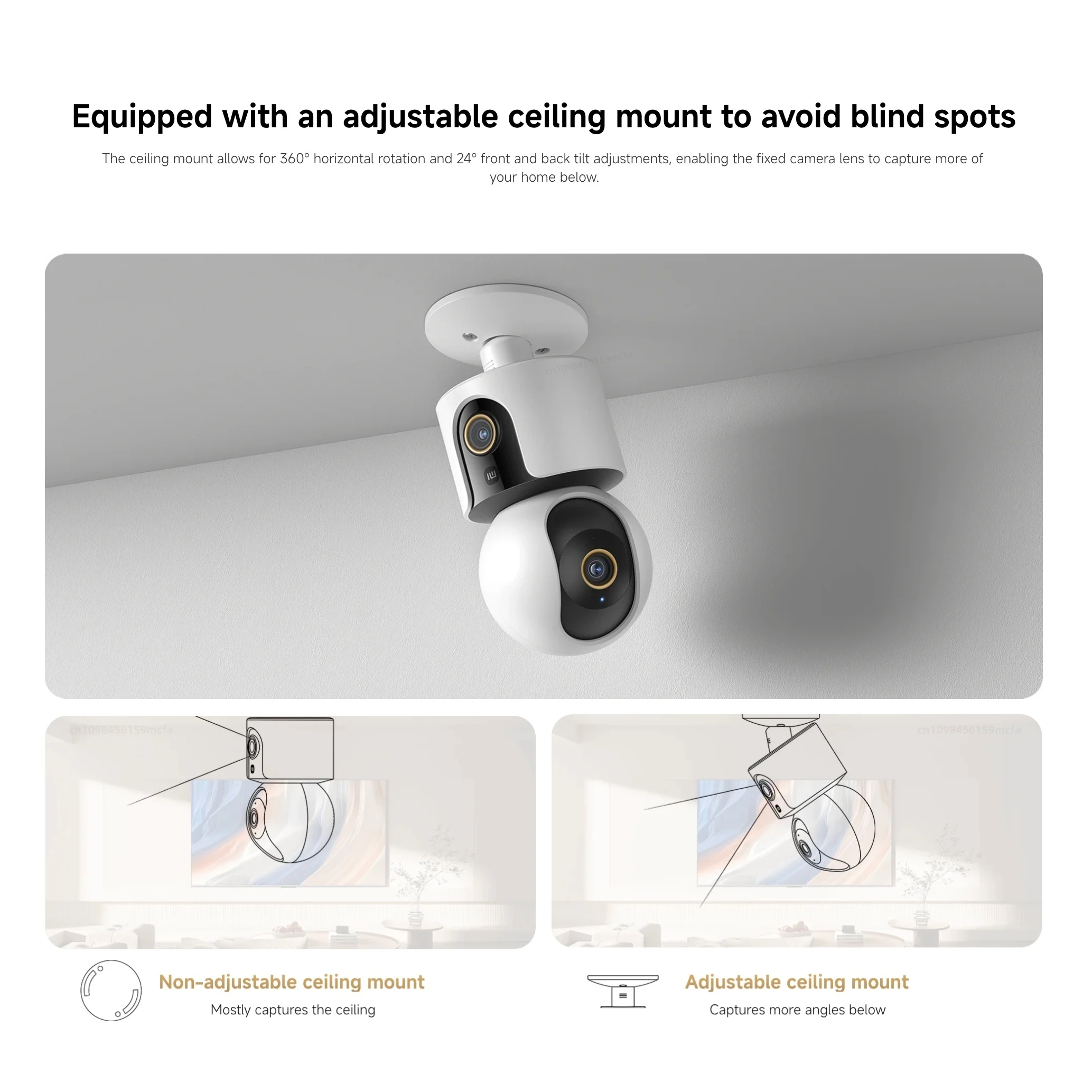 Nuova telecamera di sicurezza Xiaomi Smart Camera C500 versione doppia lente 4MP 360 ° APP WiFi 6 Mi Home per visione notturna a colori con rilevamento AI - immagine 4
