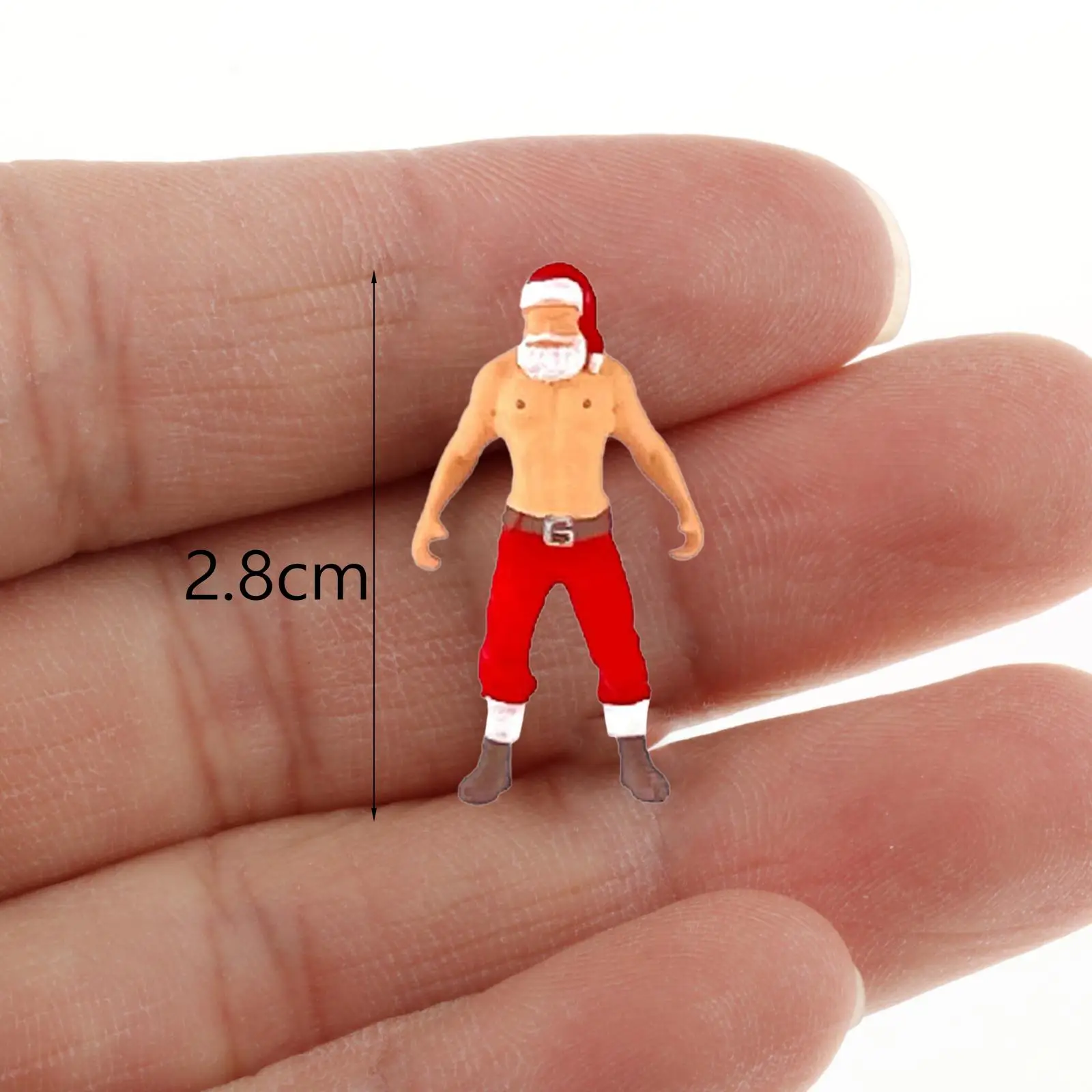 1/64 Christmas Scenes Resin Figure Miniature Figurines Santa Claus for Dollhouse Photography Props DIY Scene Diorama Decoration