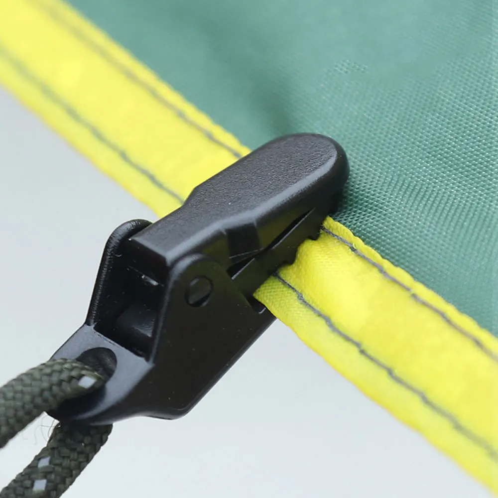 Shade Cloth Clips 10Pcs Tent Canopy Clip Plastic Double Hole Tent Rope Adjustable Buckle Curtain Alligator Clip Outdoor Camping Hiking