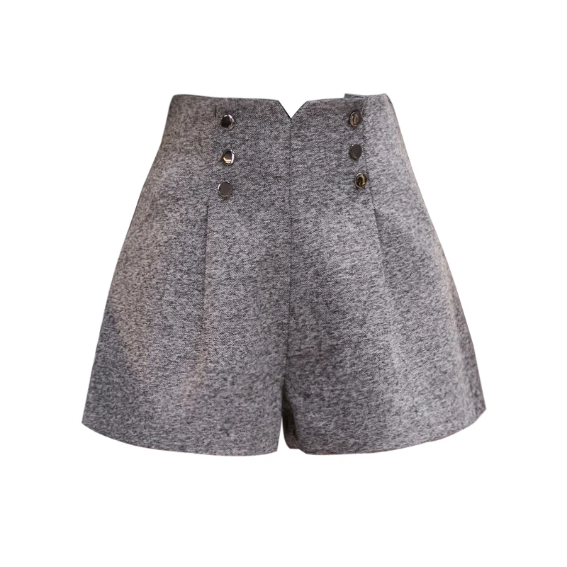 2023 Autumn/Winter High Waist Versatile Loose Woolen Wide Leg Pants Fashion Trend Shorts for Women