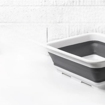 White | Portable Dish Tub,Kitchen,Camping,Sink,Home Essentials Travel Folding Dish Pan for Maximum Space Saving 2