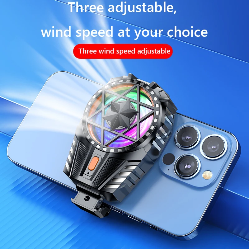 Rechargeable Snap-On Cooling Fan with Adjustable 3-Speed Back-Clip for Mobile Gaming and Outdoor Vlogging
