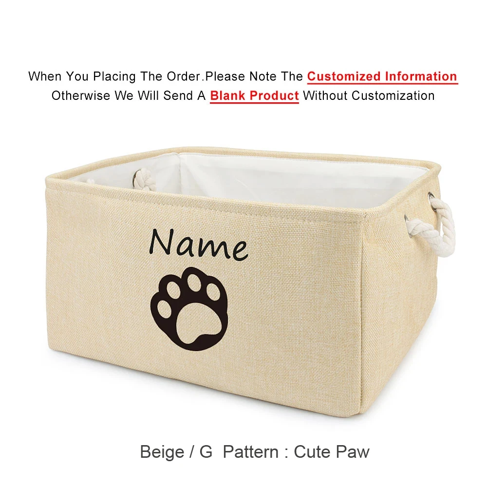 Basket Toys Dog Paw Personalized Pet Toy Storage Box For Clothes