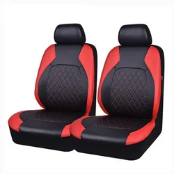 Premium Quilted PU Leather Car Seat Cover Set - Comfort Support, Universal Fit, 2/5 - Seat (Red 2 pcs)