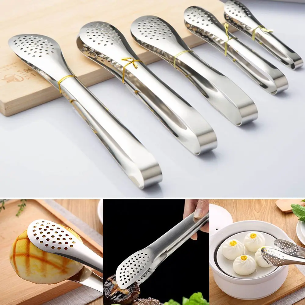 Multifunction Stainless Steel Food Tongs Non-stick BBQ Kitchen Cooking For Cake Steak Serving Utensil Kitchen Tools