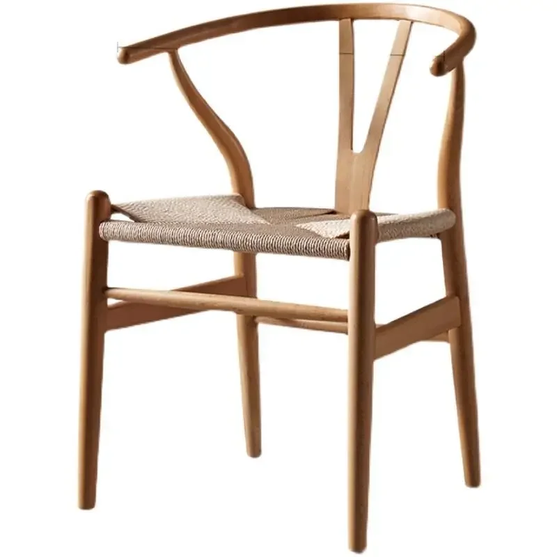 Chair Solid Wood Nordic Simple Modern Dining Chair Leisure Armback Domestic Wooden Chinese Rattan Book