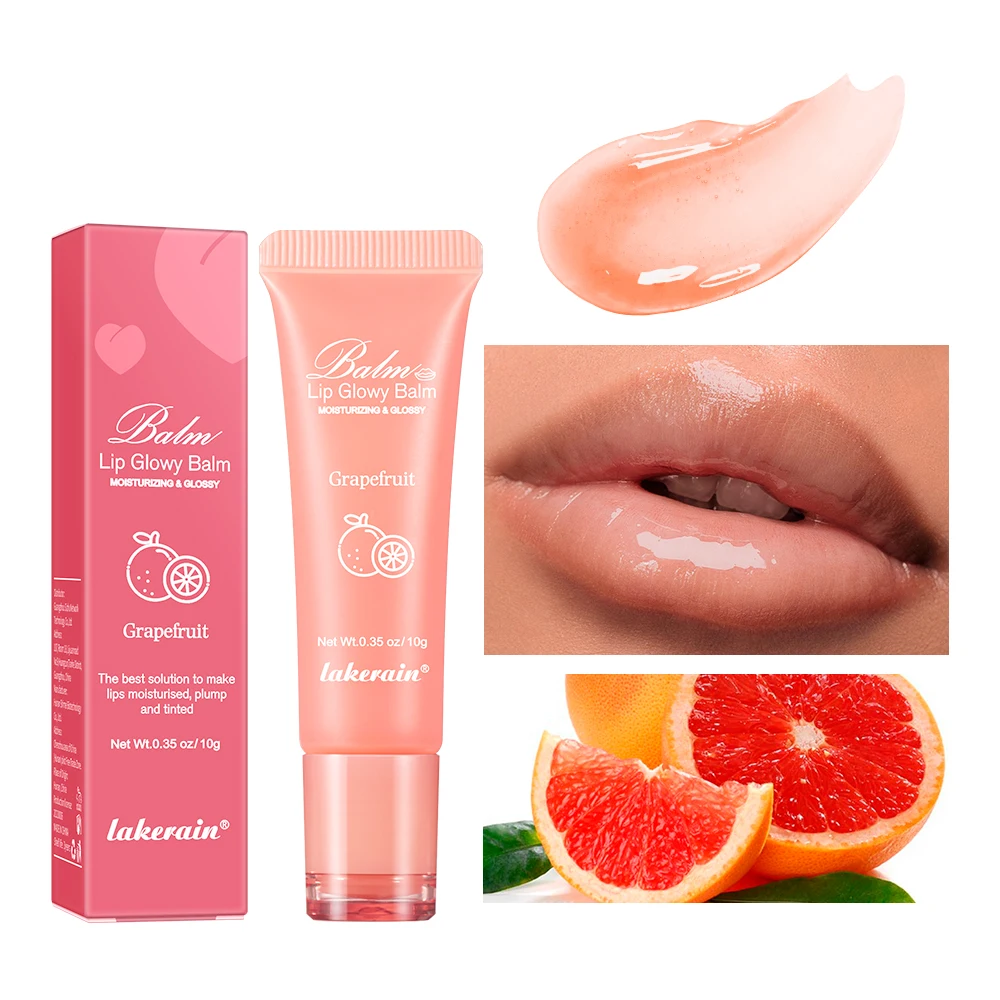 10g Moisturizing Lip Glow Blam Liquid Lip Gel Mask Reduce Lip Line Remove Dead Skin Peach Grape Lip Gloss Lips Care Product 4