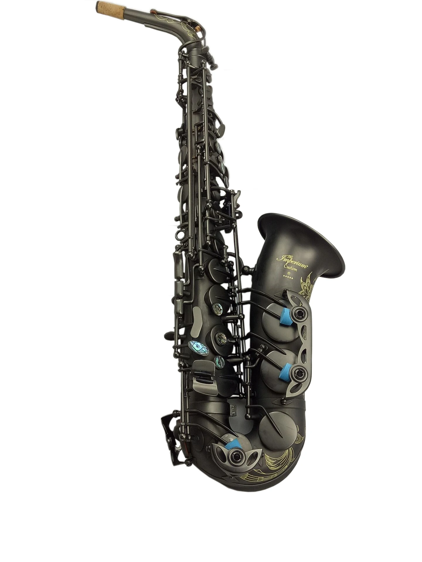 Eastern Music Professional matte black nickel plated Alto Saxophone with flower