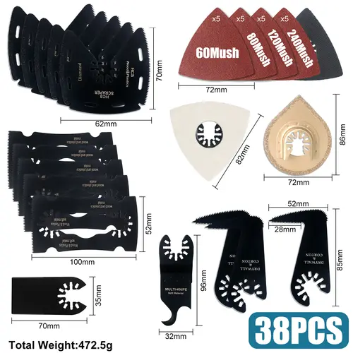 Japanese Tooth Carbide Oscillating Saw Blade Kit 10-39Pcs Arc Edge Oscillating Multitool Blades Precise Cut for Wood PVC Iron - Image 20