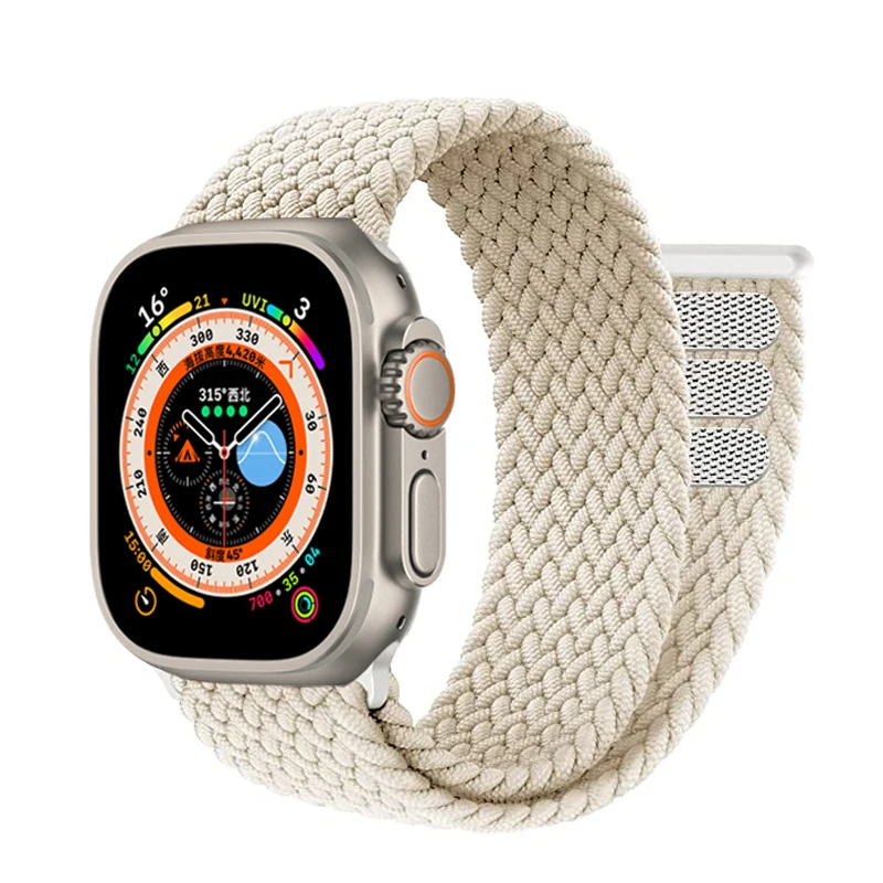 Braided Solo Loop Strap Apple Watch Band 44mm  Apple Watch Se Braided Solo  Loop - Watchbands - Aliexpress