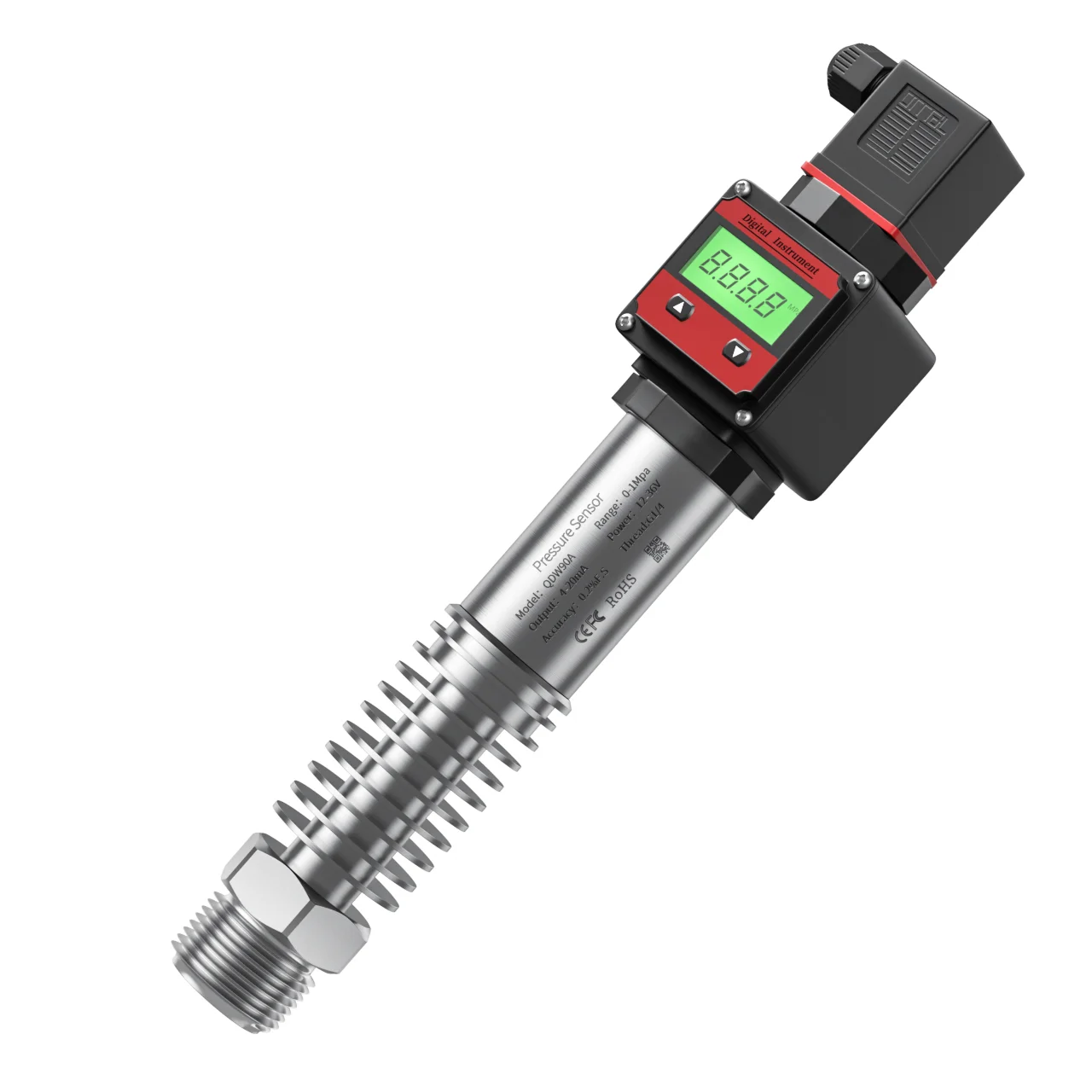200℃ 1bar 16bar 25bar 1.6Mpa LCD display High Temperature Pressure Transmitter 4-20mA 0-10V Pressure Sensor Transducer