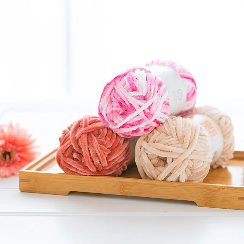 100g/Ball/ Chenille Velvet Yarn Knitting Wool Thick Plush Chunky Crochet Threads DIY Sweater Scarf Blankets 3