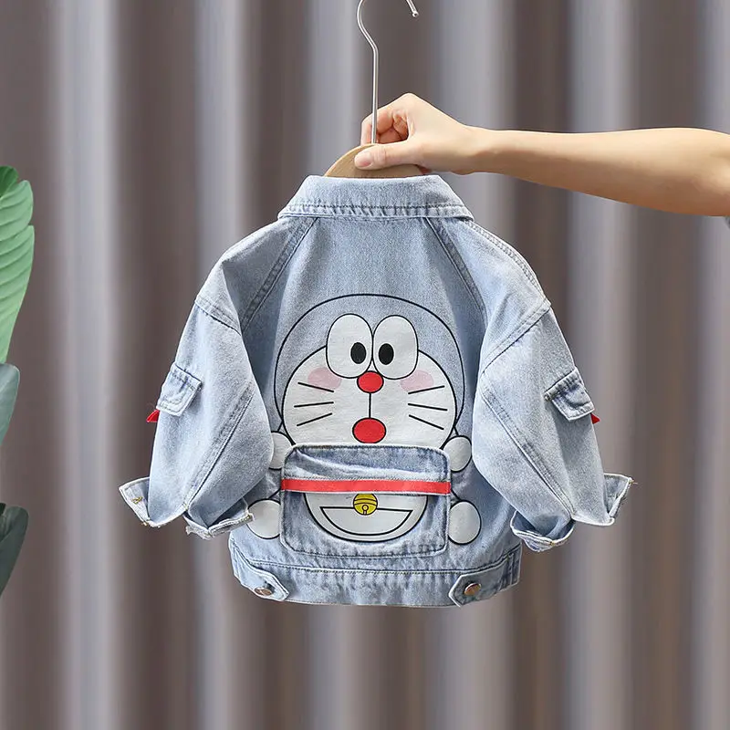 

Doraemon Denim Jacket For Boys Coats Children Clothing Spring Autumn Baby Girls Clothes Outerwear Cartoon Jean Jackets Coat