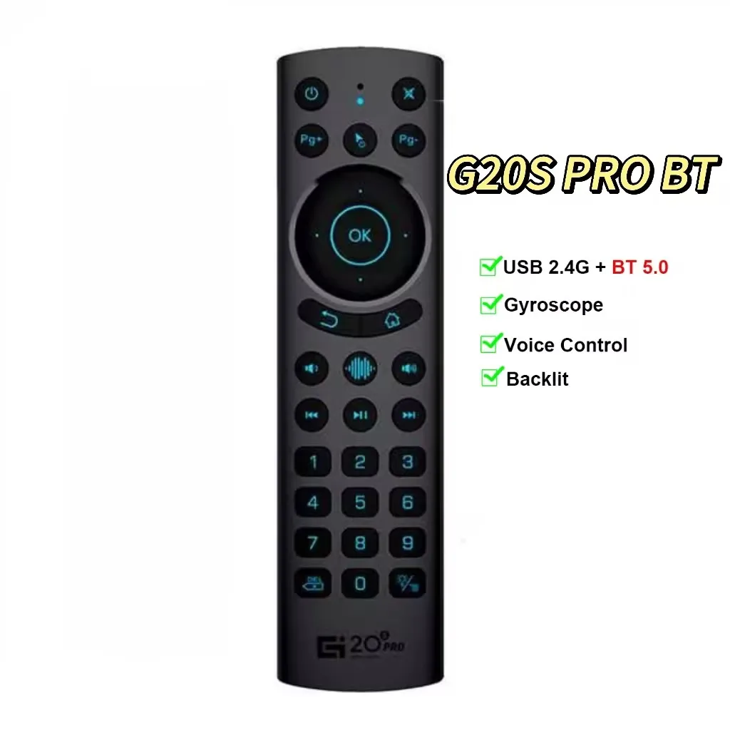 Controle Remoto Infravermelho para Android tv Box G20s Pro 2.4g sem Fio Botões Retroiluminados Air Mouse bt 5.0 G20bts Plus - Image 3