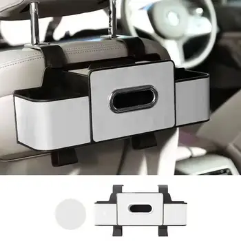 Organizer Multifunzionale per Sedile Auto Arancione in ABS e Pelle con Portabicchieri e Dispenser per Fazzoletti Universale per Tutti i Veicoli